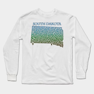 State of South Dakota Colorful Maze Long Sleeve T-Shirt